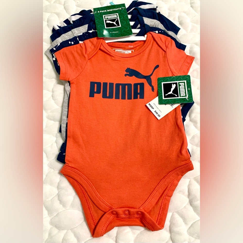 New with tags 5 pack Puma bodysuits